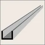 Illustration of a long, gray, U-shaped metal channel.